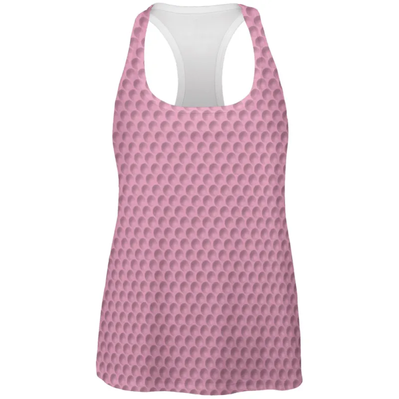Golf Ball Costume Pink All Over Womens Racerback Tank Top sold by Old Glory