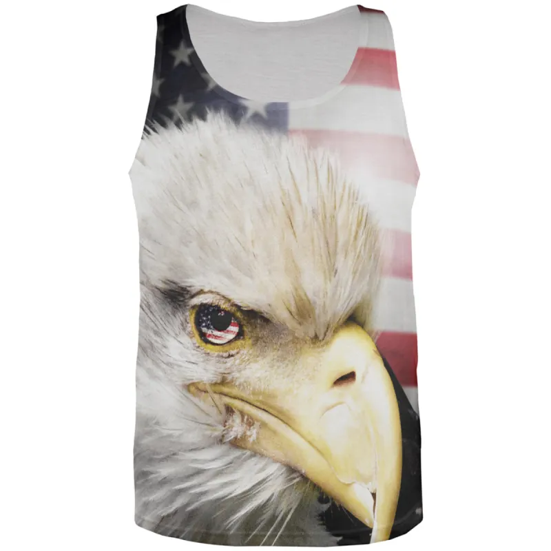 4th of July American Bald Eagle Eye Flag All Over Mens Tank Top sold by Old Glory