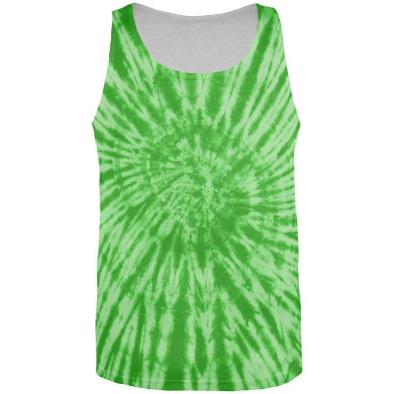 Green Tie Dye All Over Adult Tank Top sold by Old Glory