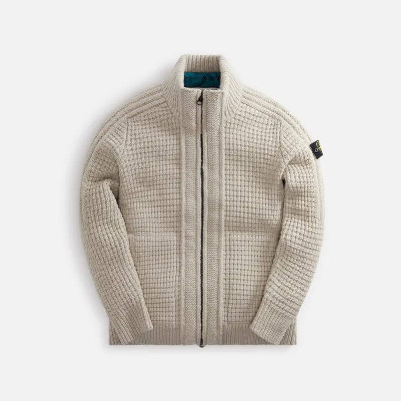 【送料&関税込】Stone  Cardigan With Zip Stone Island President's Knit Pure Wool Zip Cardigan