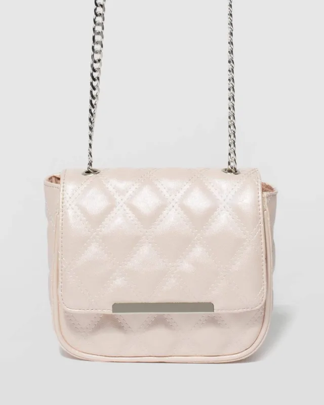 Ivory Dina Quilt Crossbody Bag sold by Collete Hayman