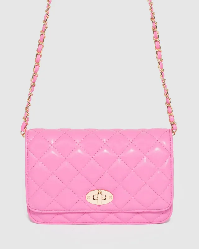 Pink Eboni Quilted Crossbody Bag sold by Collete Hayman