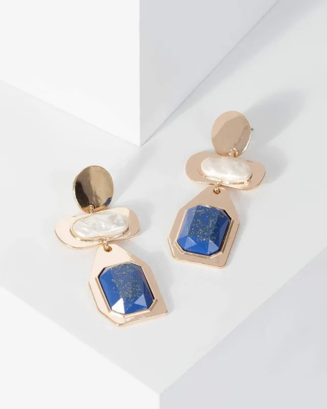 Gold Irregular Drop Earrings sold by Collete Hayman