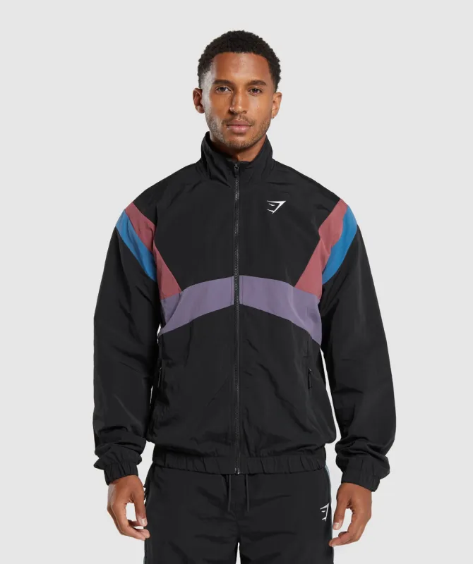 Gymshark Retro Track Jacket - Black/Blue/Purple/Soft Berry sold by Gymshark