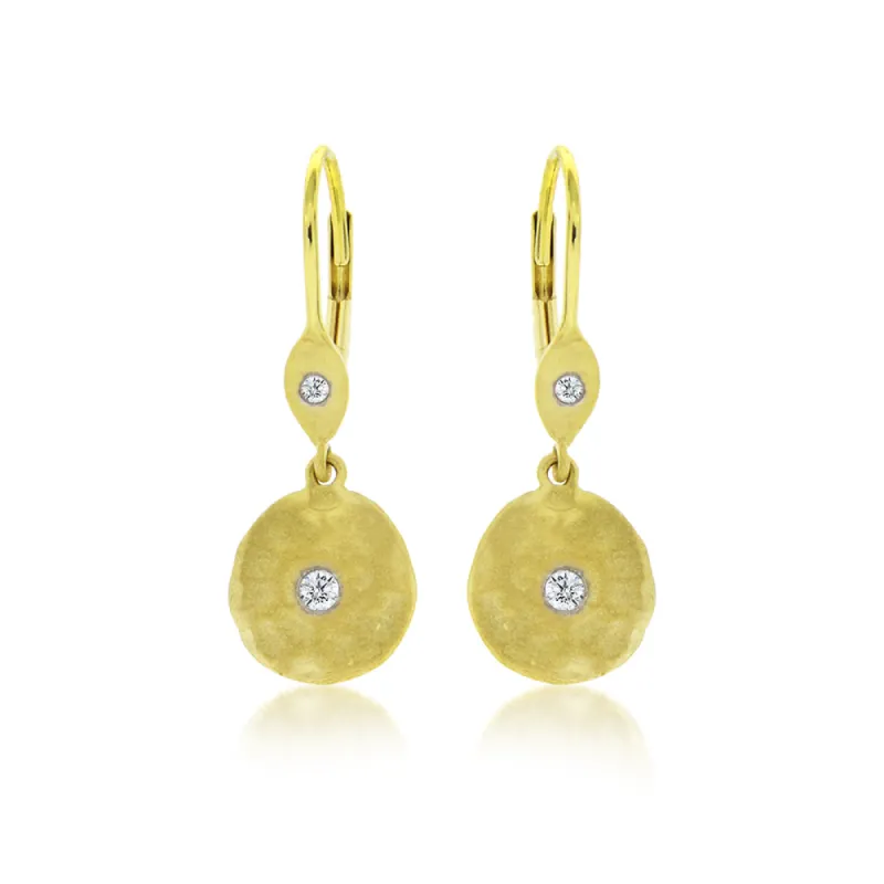 Diamond Disc Earrings sold by Meira T