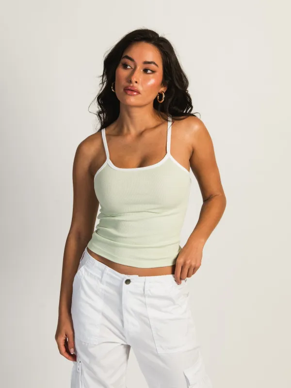 HARLOW LOGAN TANK - SAGE w/ WHITE sold by Harlow