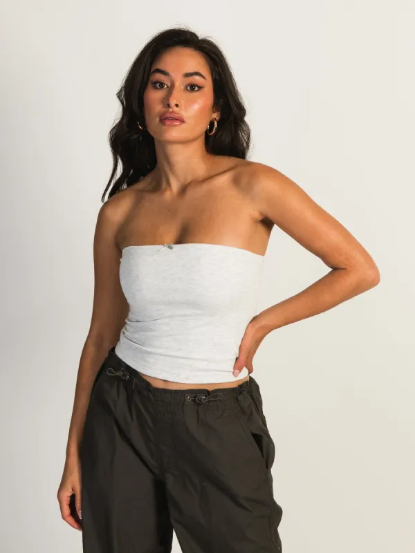 HARLOW BAILEY MELANGE TUBE TOP - HEATHER CLOUD WHITE sold by Harlow