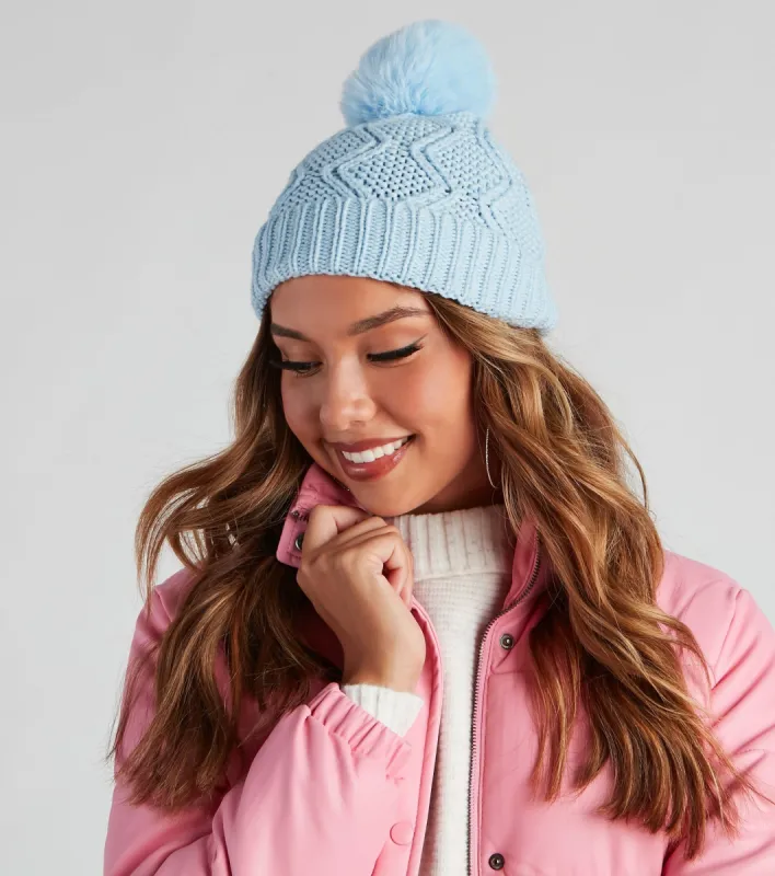 Fur Baby Pom Knit Beanie sold by Windsor