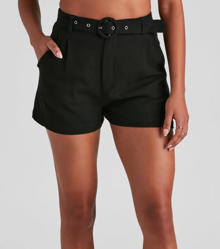 Casual High Waist Linen Shorts sold by Windsor