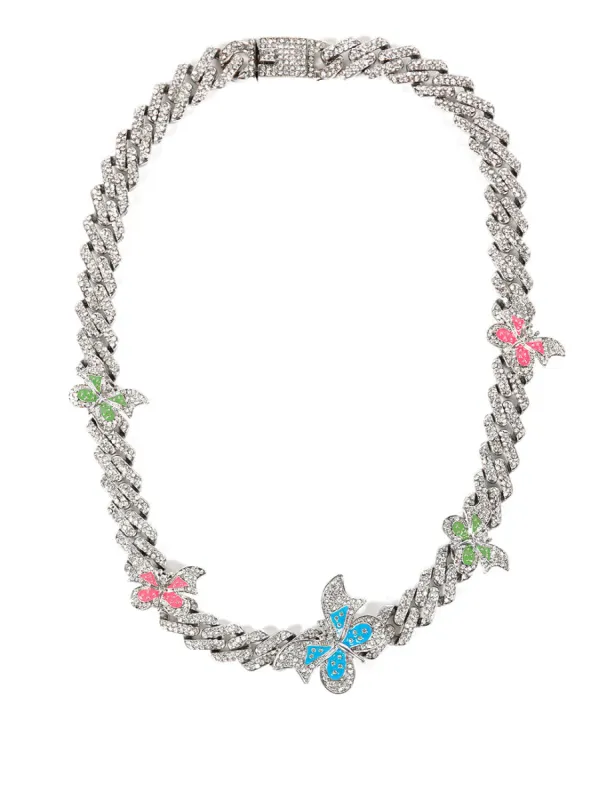 Butterfly Necklace Silver Multi sold by Public Desire