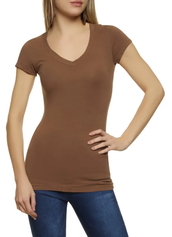 V Neck Short Sleeve T Shirt sold by Rainbow