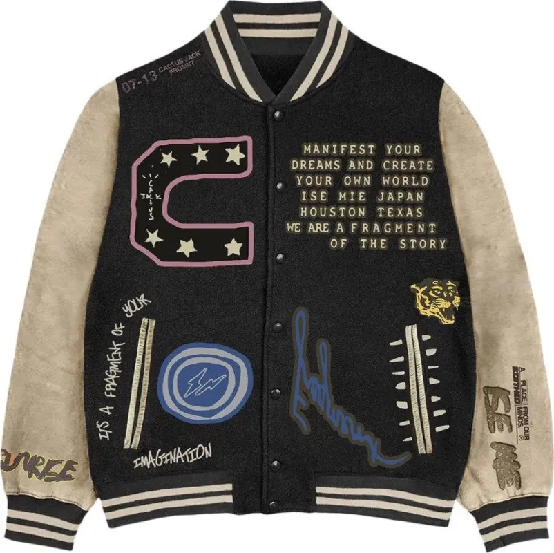 Travis Scott Cactus Jack For Fragment Manifest Letterman Jacket sold by HG Vintage