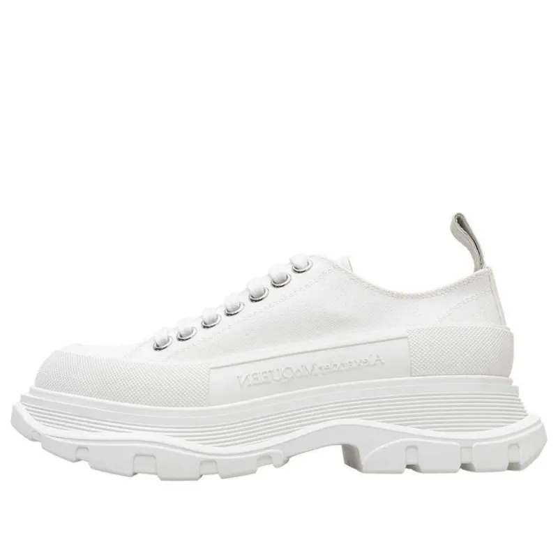 (WMNS) Alexander McQueen Tread Slick Low Lace Up 'White White' 611705W4MV29000 sold by KicksCrew