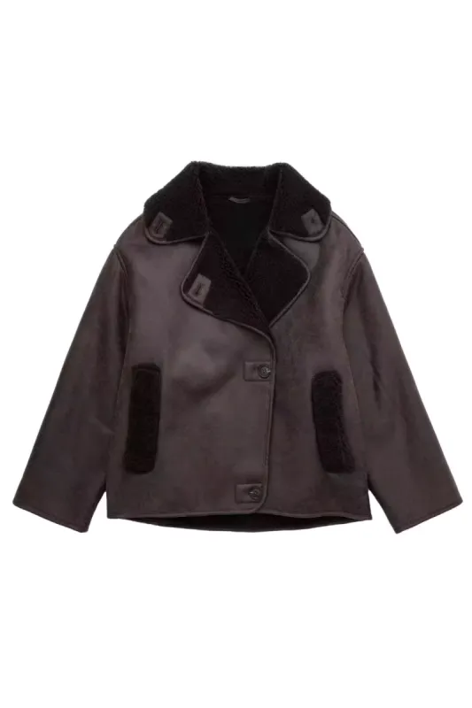 'Denise' Faux Suede Fleeced Jacket (2 Colors) sold by Goodnight Macaroon
