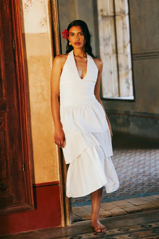 Belinda Tiered Maxi Dress - White sold by Meshki