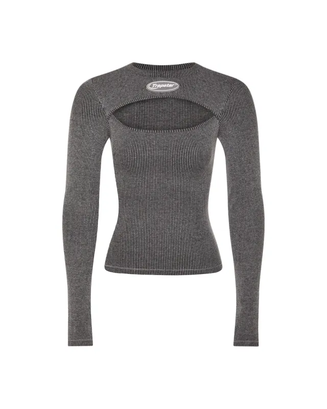 【2plan】Solin cut ribbed long sleeve tee SKIMS-LOUNGEWEAR-TP-LST-4689-