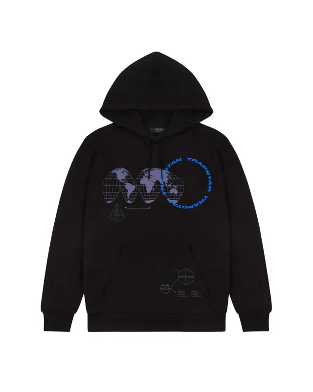 Trapstar Global Takeover Hoodie - Black/Blue sold by Trapstar London