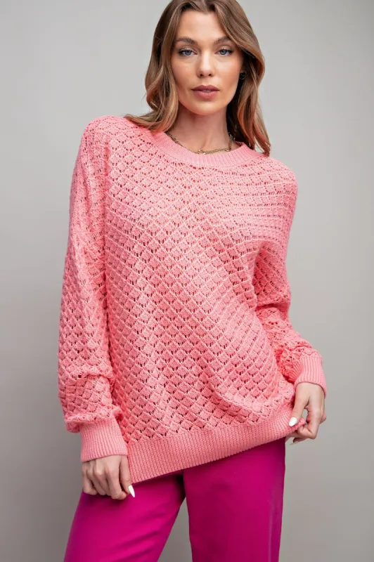 Pink Knit Long Sleeve Top sold by Pinkblush