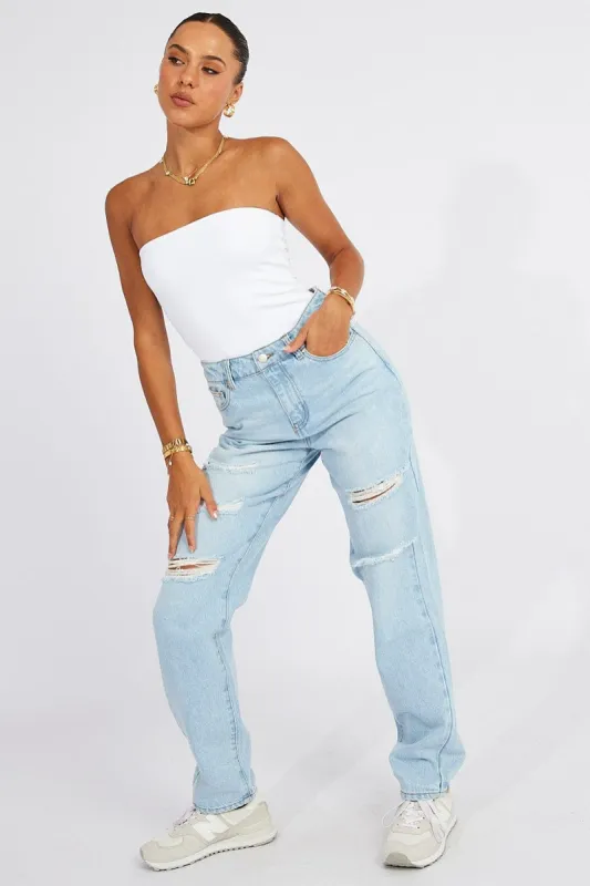 Denim High Rise Jean Ripped sold by Ally Fashion