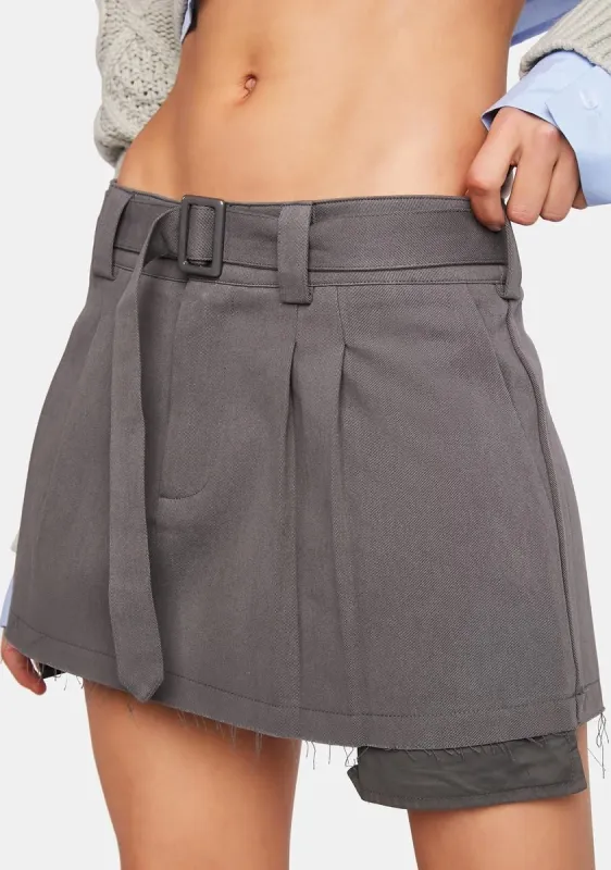 Grey Elle Mini Skirt sold by Dolls Kill