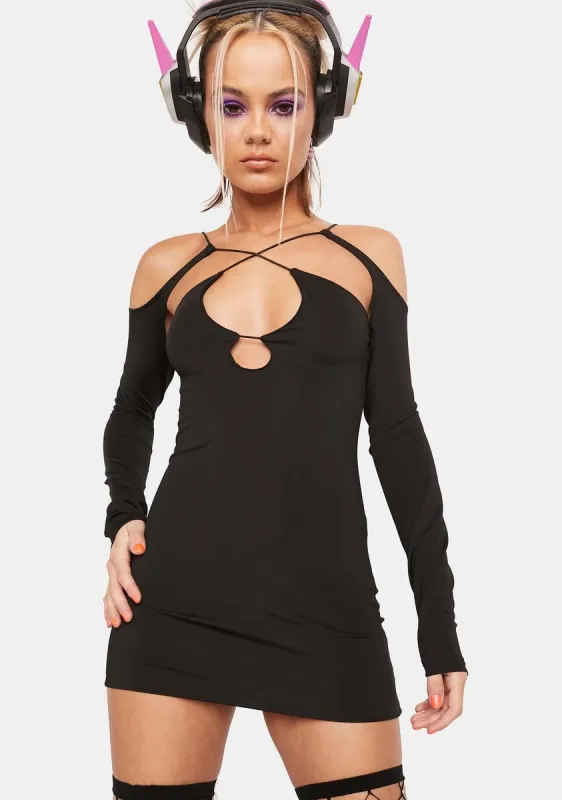 Midnight Retro Boomin' Cut-Out Mini Dress sold by Dolls Kill