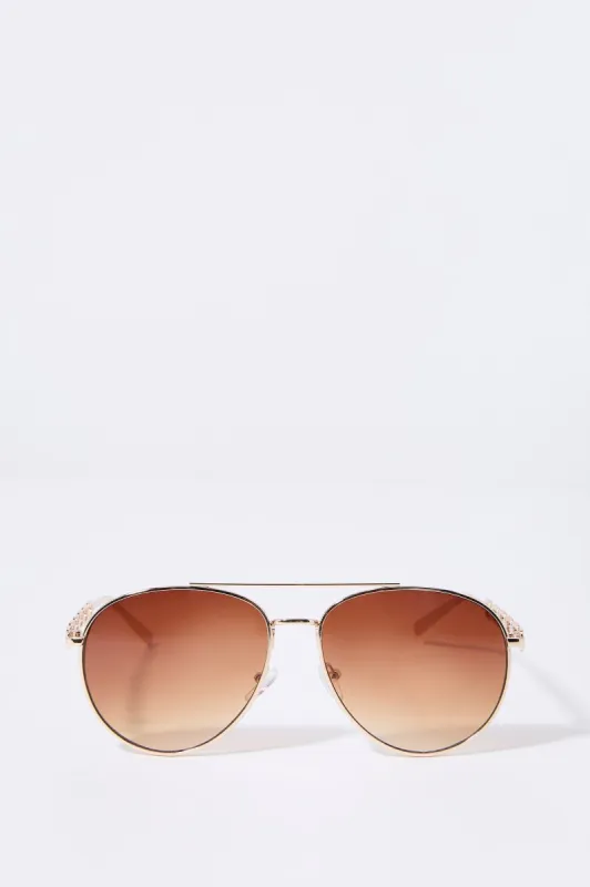 Lunettes de soleil monture aviateur et branches maillons de chaîne sold by Urban Planet
