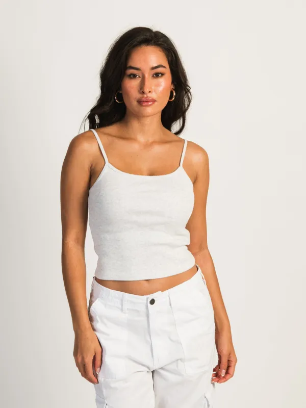 HARLOW SABRINA MELANGE TANK - HEATHER CLOUD WHITE sold by Boathouse
