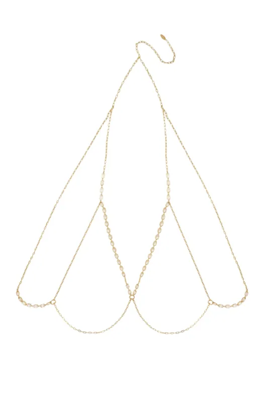 The Gold Standard Crystal Body Wrap sold by ettika