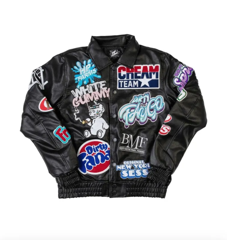 Men’s Designer HP Farms Black Bomber Jacket sold by Unleashed Streetwear