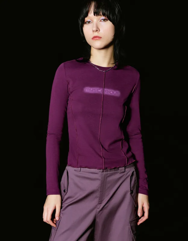 Letter Printed Crew Neck Skinny T-Shirt sold by Urban Revivo