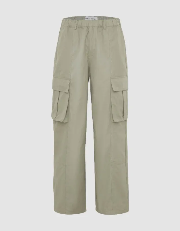 Elastic Waist Wide-Leg Pants sold by Urban Revivo