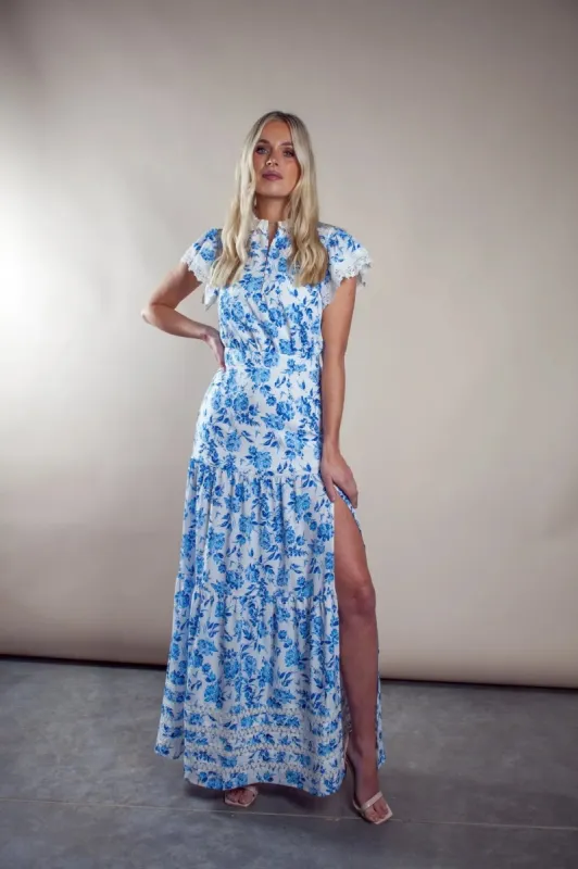 Bellflower Blue and White dress sold by Anne Louise Boutique