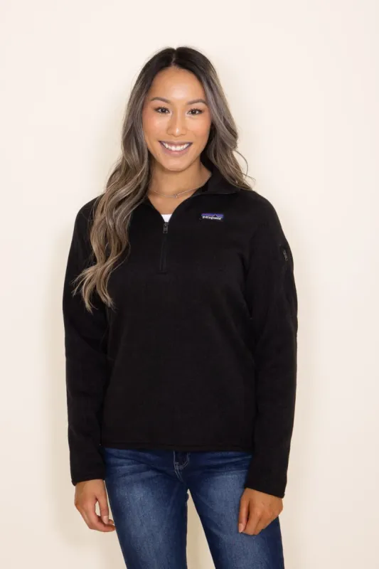 Patagonia Women’s Better Sweater Quarter Zip in Black | 25618-BLK sold by Glik’s