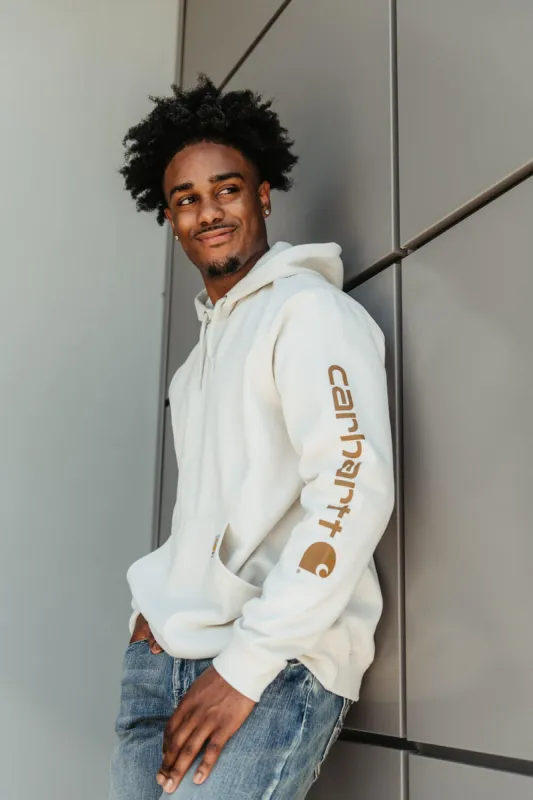 【送料&関税込】Carhartt White College Hoodie Carhartt Men's Midweight Hooded Logo Sweatshirt - Bright