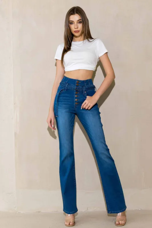 Button Fly Bootcut Jeans sold by Vibrant