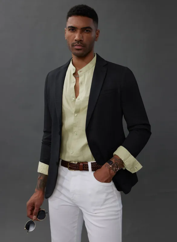 Mens Casual Knit Blazer Two Button Unlined Stretch Sport Coat Suit sold by Paul Jones