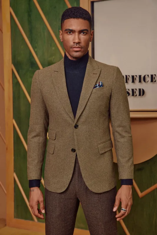 Men's Herringbone Two Button Blazer British Wool Blend Vintage Sport Coats sold by Paul Jones
