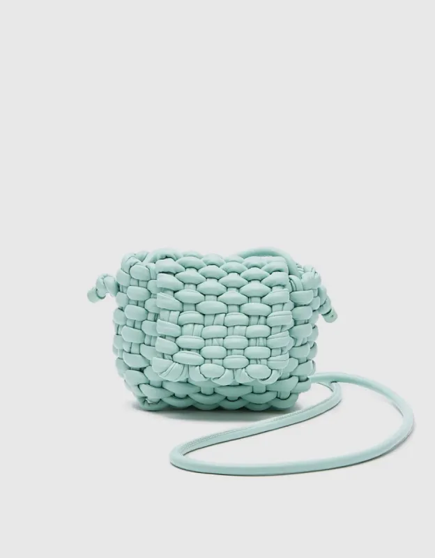 Woven Flap Mini Crossbody Bag sold by Urban Revivo