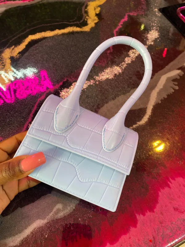 Sassy Mini Croc Bag - Baby Blue sold by Sassyluxe