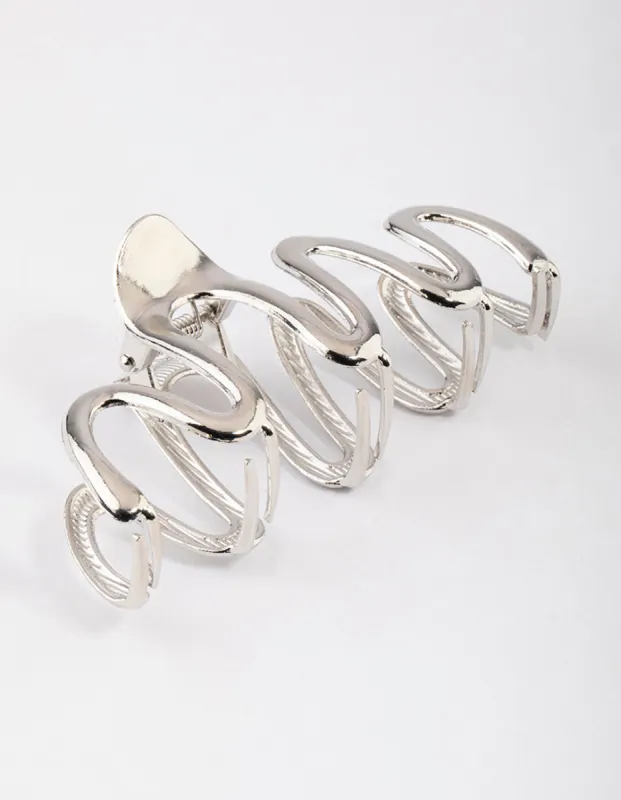 Silver Squiggle Claw Clip sold by lovisa