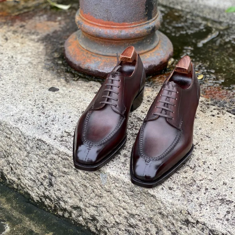 Brown Leather Poznan Lace Up Derby Shoes - AW24 sold by Costoso Italiano