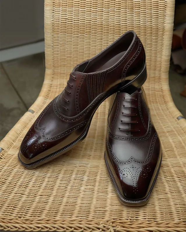 Brown Leather Seraphine Brogue Toe Cap Oxfords - Formal Shoes - SS23 sold by Costoso Italiano