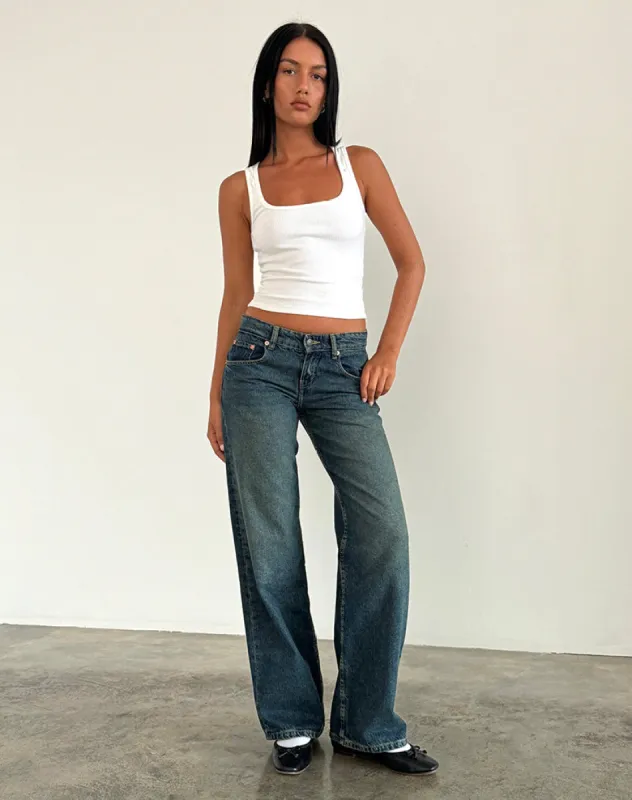 Low Rise Parallel Jeans in Bright Blue sold by Motel Rocks