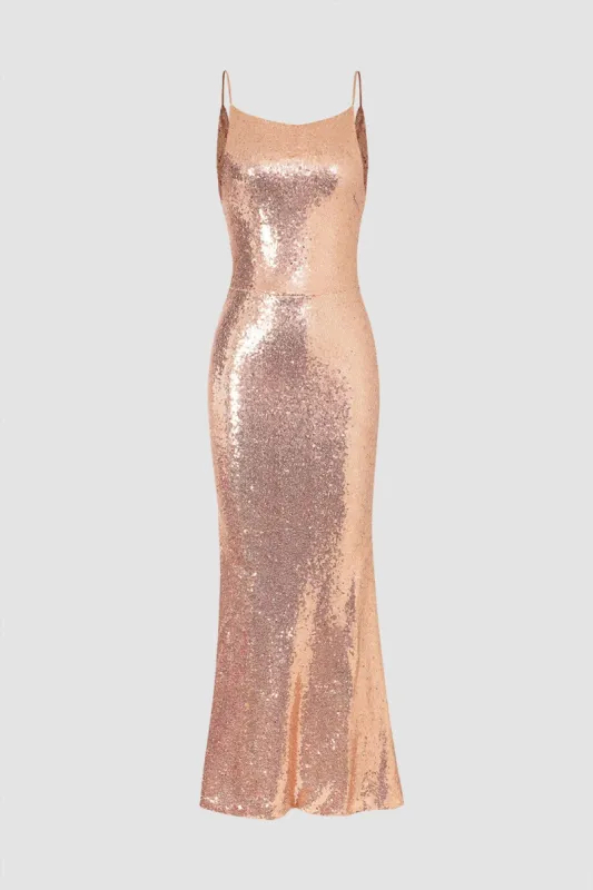Sequin Backless Maxi Dress sold by Micas