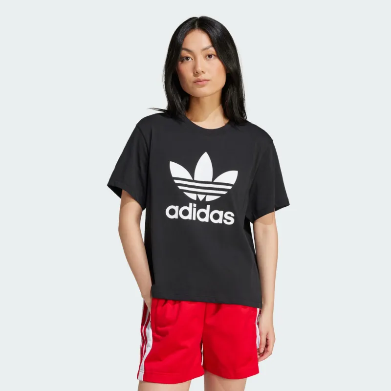 adidas Adicolor Trefoil Boxy Tee Black M Womens sold by Adidas