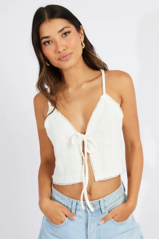 White Tie Up Top sold by Ally Fashion