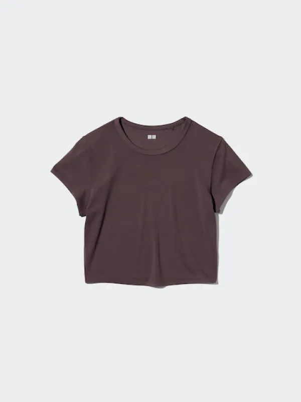 Uniqlo - AIRism - Ultra Stretch Cropped T-Shirt - Black - XXL sold by Uniqlo