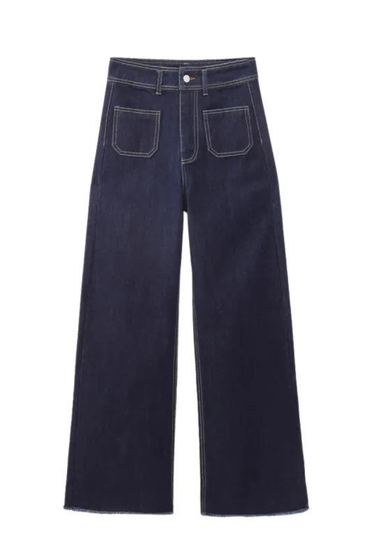 'Gemma' Wide-Leg Denim Pants sold by Goodnight Macaroon
