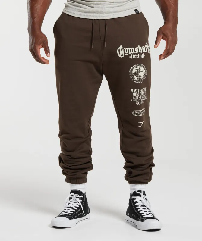 Gymshark Global Lifting Oversized Essential Joggers - Brown sold by Gymshark