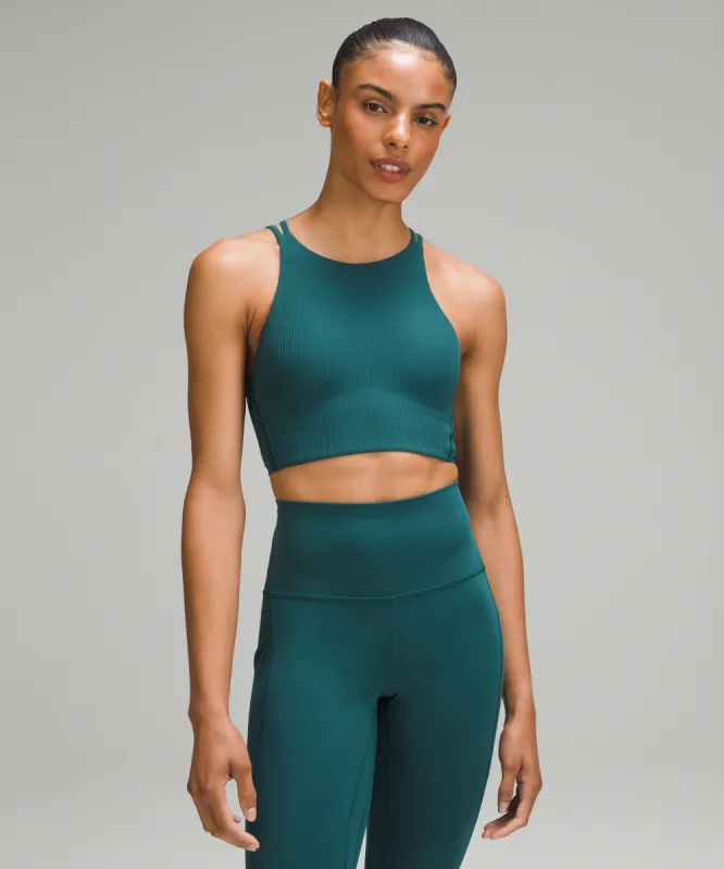 Like a Cloud High-Neck Longline Ribbed Bra *Light Support, B/C Cup sold by Lululemon